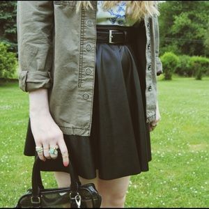 Faux Leather Skirt